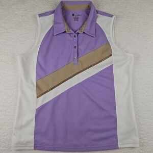 IZOD FXG Womens Golf Shirt Tank Sz XL‎ Sleeveless White Cool FX Stretch Polo